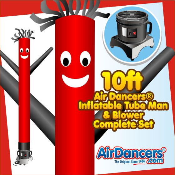 Red with Black Arms Air Dancers® Inflatable Tube Man & Blower 10ft Set