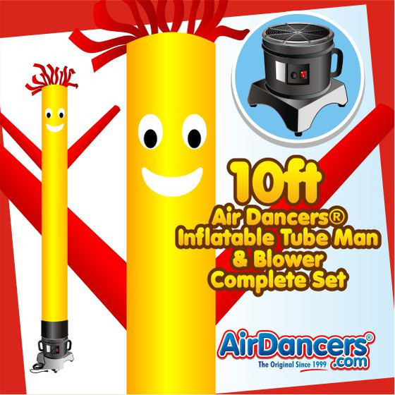 Yellow with Red Arms Air Dancers® Inflatable Tube Man & Blower 10ft Set