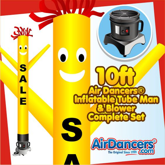 Yellow Sale with Black Letters Air Dancers® Inflatable Tube Man & Blower 10ft Set