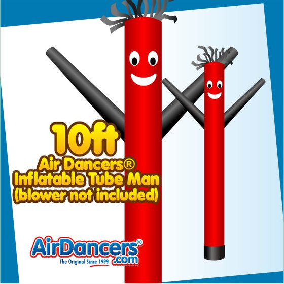 Red Black Air Dancers® Inflatable Tube Man 10ft Attachment