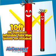 Red Yellow Air Dancers® Inflatable Tube Man 10ft Attachment