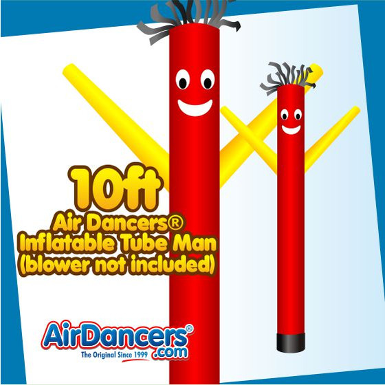 Red Yellow Air Dancers® Inflatable Tube Man 10ft Attachment