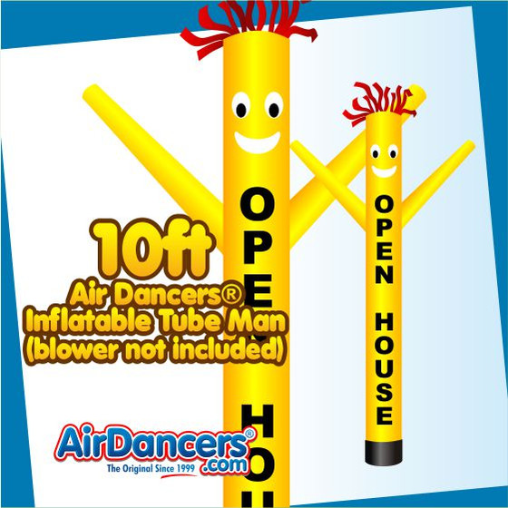 Yellow OPEN HOUSE Air Dancers® Inflatable Tube Man 10ft