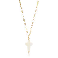 Mother of Pearl Cross Pendant on 14KT GF Classic Chain