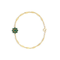Emerald Daisy Bracelet on Mirror Chain