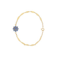 Sapphire Daisy Bracelet on Mirror Chain