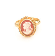 Vintage 1960's German Glass Cameo Ring