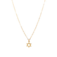 14KT GF Star of David Charm Necklace on Classic Chain