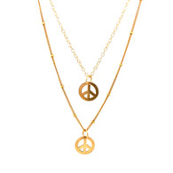 14KT Gold Filled Peace Sign Necklace