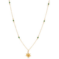 Tiny Gemstone Studded Mary Jane Necklace