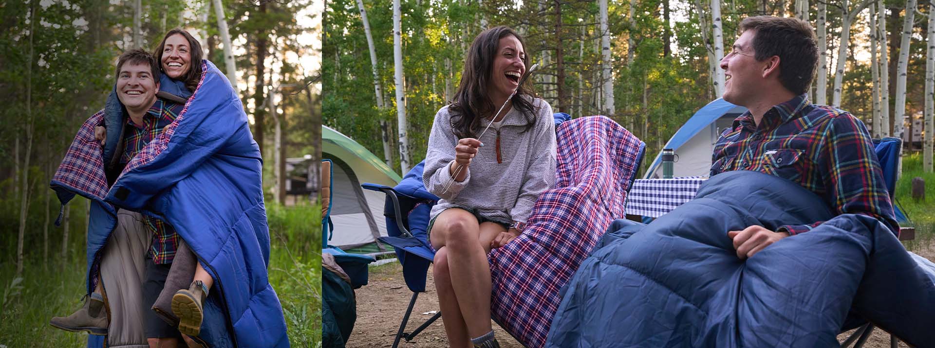 Couple roasting marshmallows