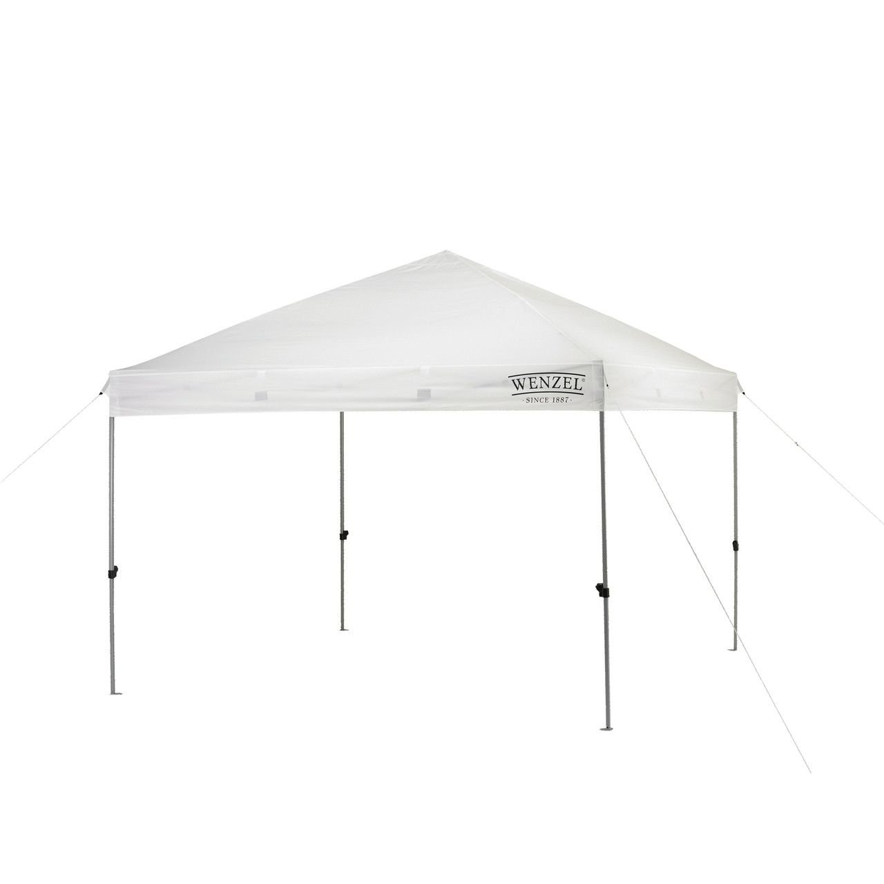 Wenzel Smartshade Canopy 10'x10', white, setup with the guy lines extended