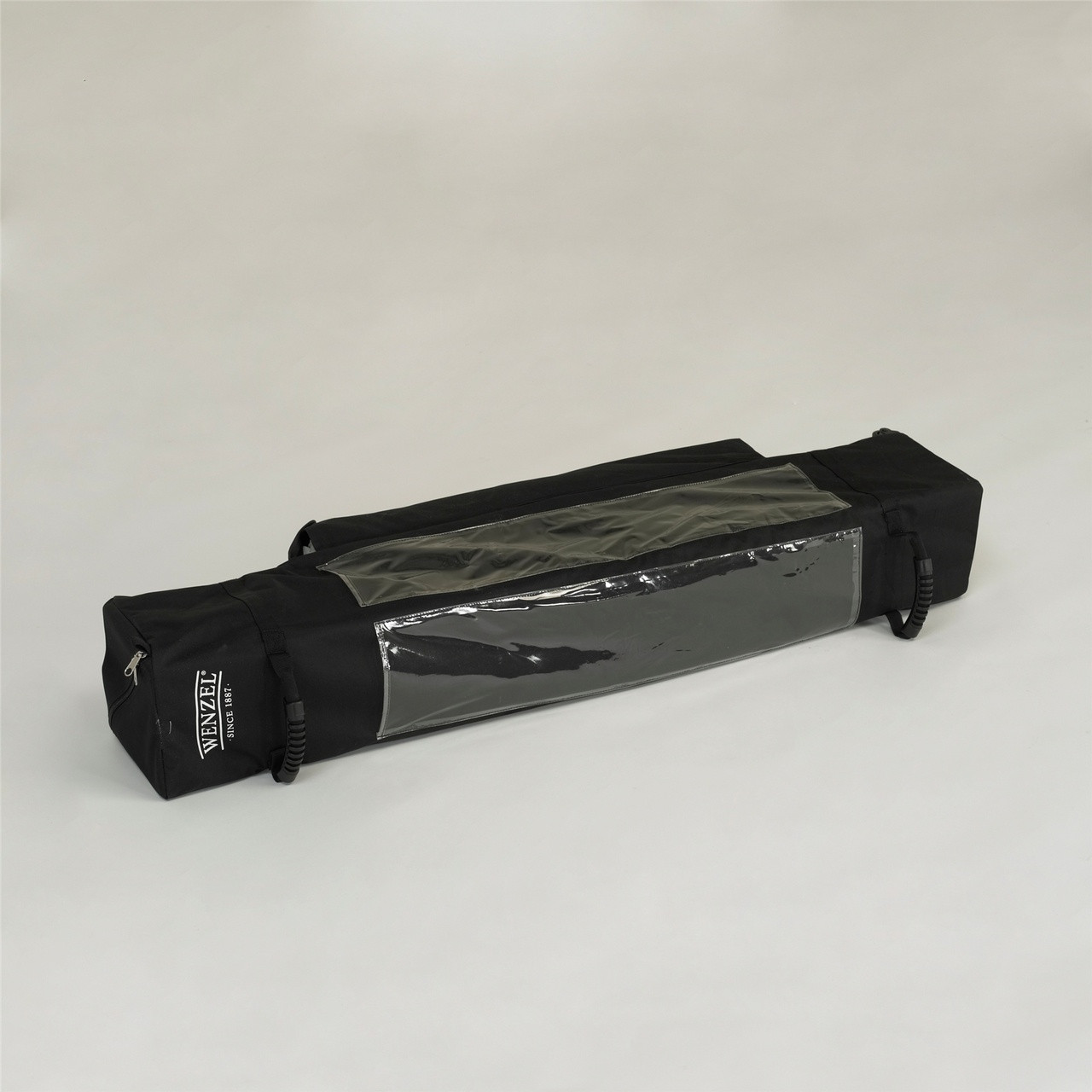 Wenzel Smartshade Canopy 10'x10' taken down and stored in the black rectangular storage bag