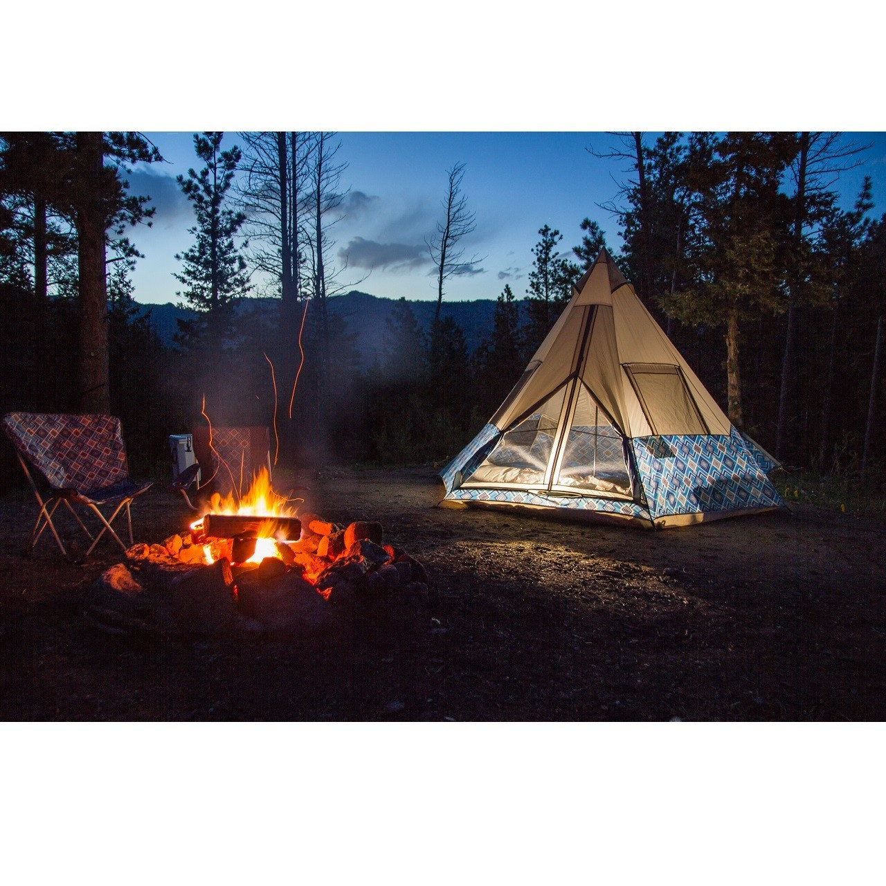 Wenzel 11.5 x 10 Shenanigan Large 5 Person Trail Camping Teepee Tent Red Plaid