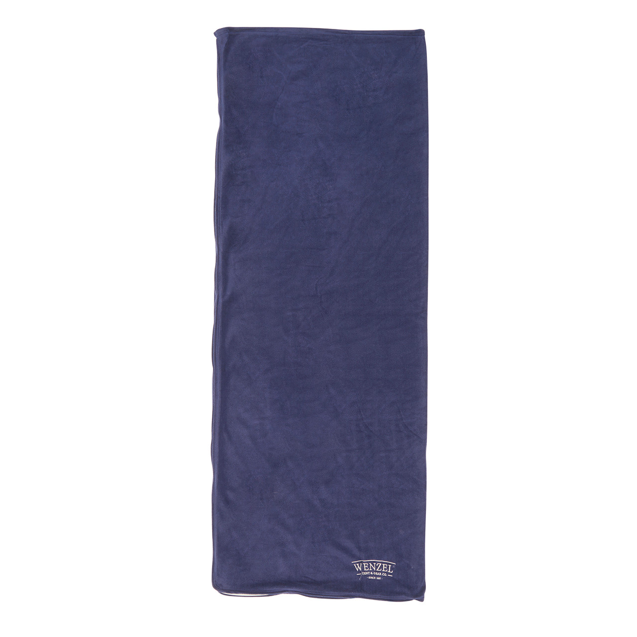 Wenzel Flannery Fleece sleeping bag, purple, laying flat fully zipped shut