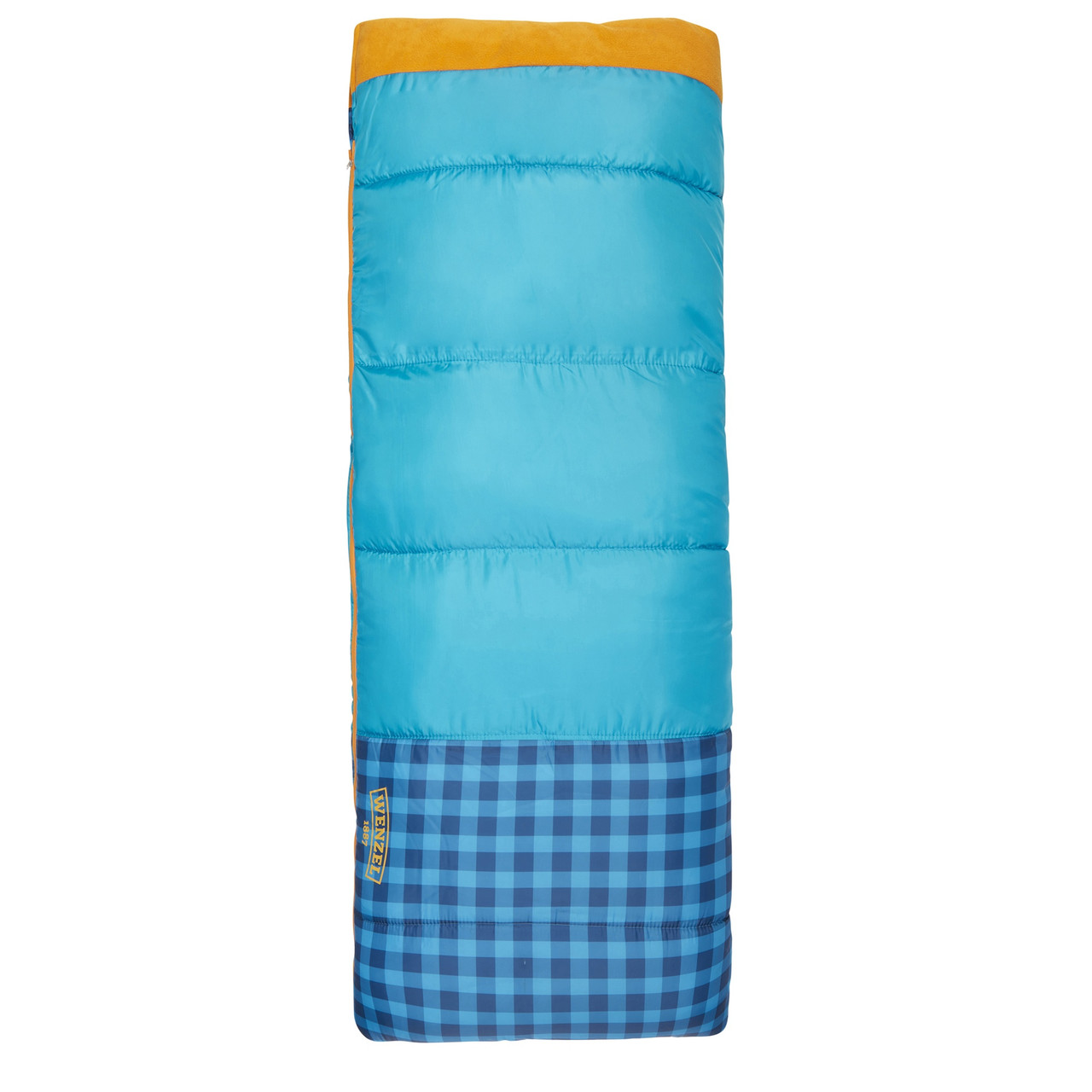Wenzel Sapling Youth Sleeping Bag, blue, shown fully zipped