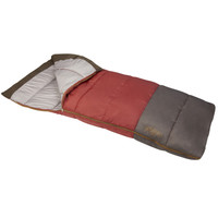 Wenzel Lodgepole Sleeping Bag, red, shown partially unzipped, front angle view