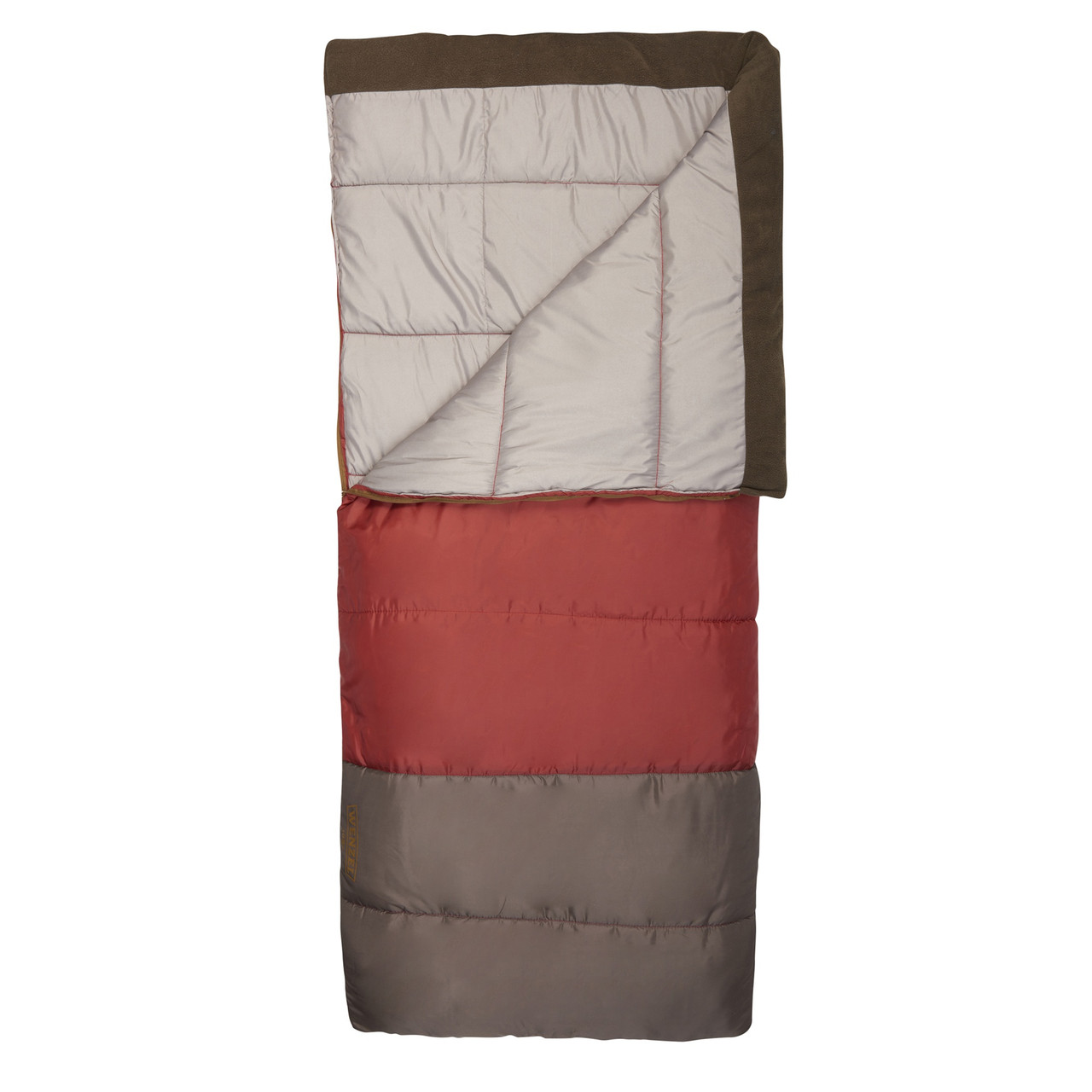 Wenzel Lodgepole Sleeping Bag, red, shown partially unzipped