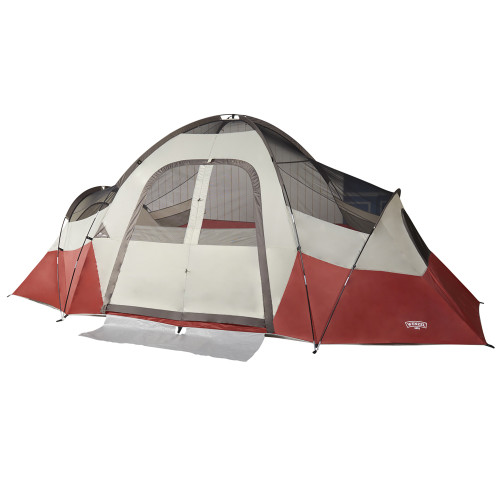 Wenzel Bristlecone 8 Person Dome Tent, red/white, shown with fly off