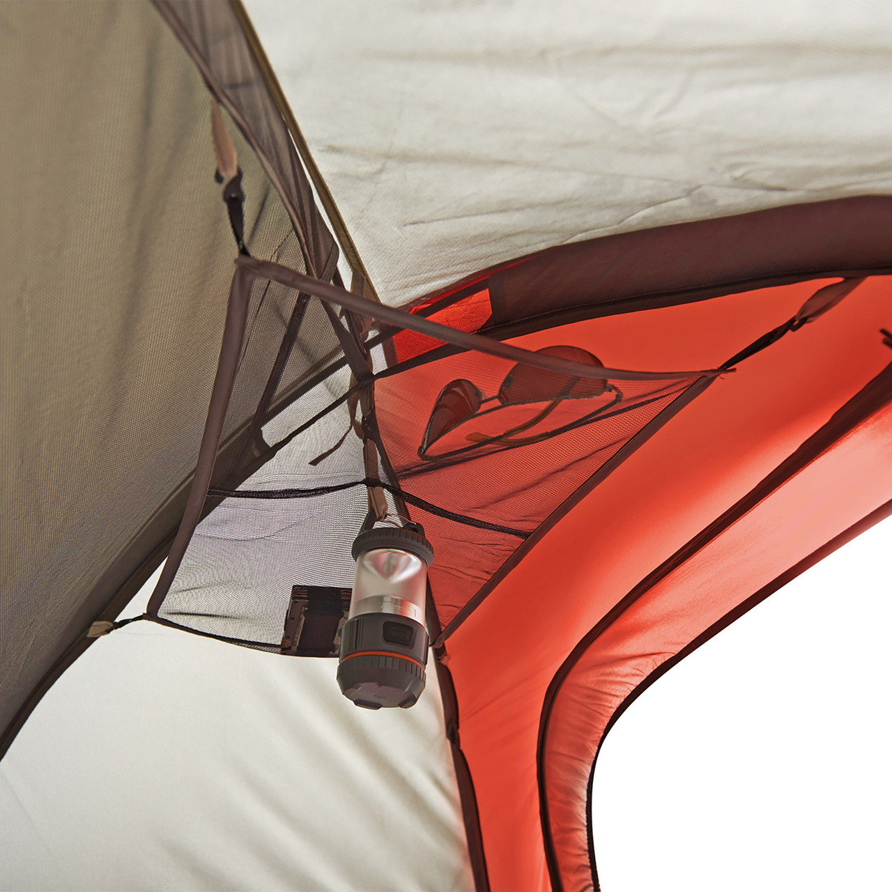 Interior close up of Wenzel Torry 2 Person Dome Tent, showing gear loft