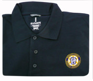 Navy Blue with embroidered logo on left chest