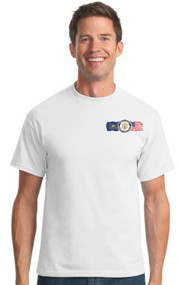 White T-shirt with full color imprint on left chest