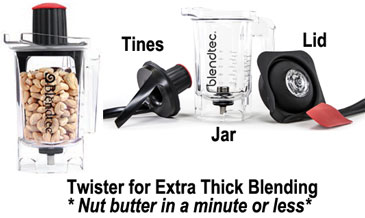 Blendtec Twister Jar for Extra Thick Blender Recipes. Makes nutbutter in a minute or less.