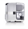 Front view of the new cube300s - Omega's newest  horizontal juicer model. The rounded square juicer requires minimal counter top space and extracts high quality nutrient dense juice via cold pressed slow juicing style technology of the horizontal design category.  