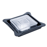 Commercial Blendtec Gripper Lid with Venting Square Plug.  Made with rubber material  rather than hard plastic, also referred to as the "soft lid" or "soft vented gripper"