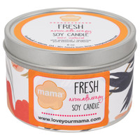 Fresh (Grapefruit + Tangerine) 6 oz. Soy Candle Tin | Mama Bath + Body