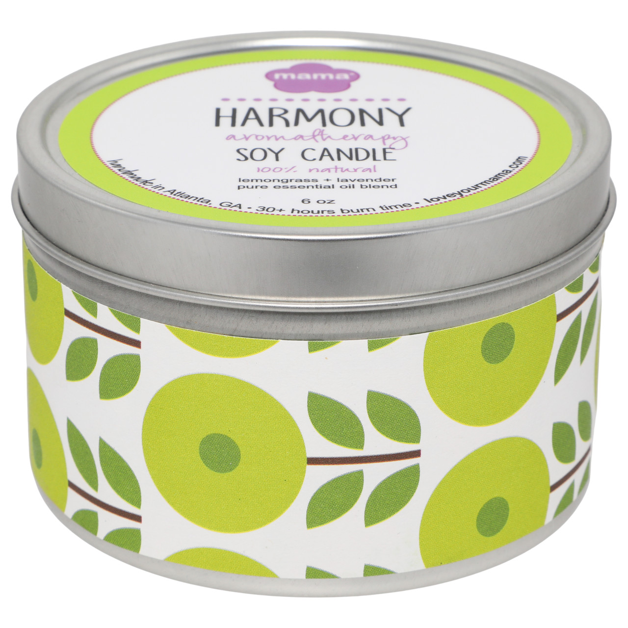 Harmony (Lavender + Lemongrass) 6 oz. Soy Candle Tin | Mama Bath + Body