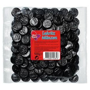 a Bag full of Licorice Coins.