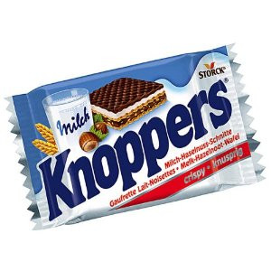 Knoppers the Snack in an easy to open Package