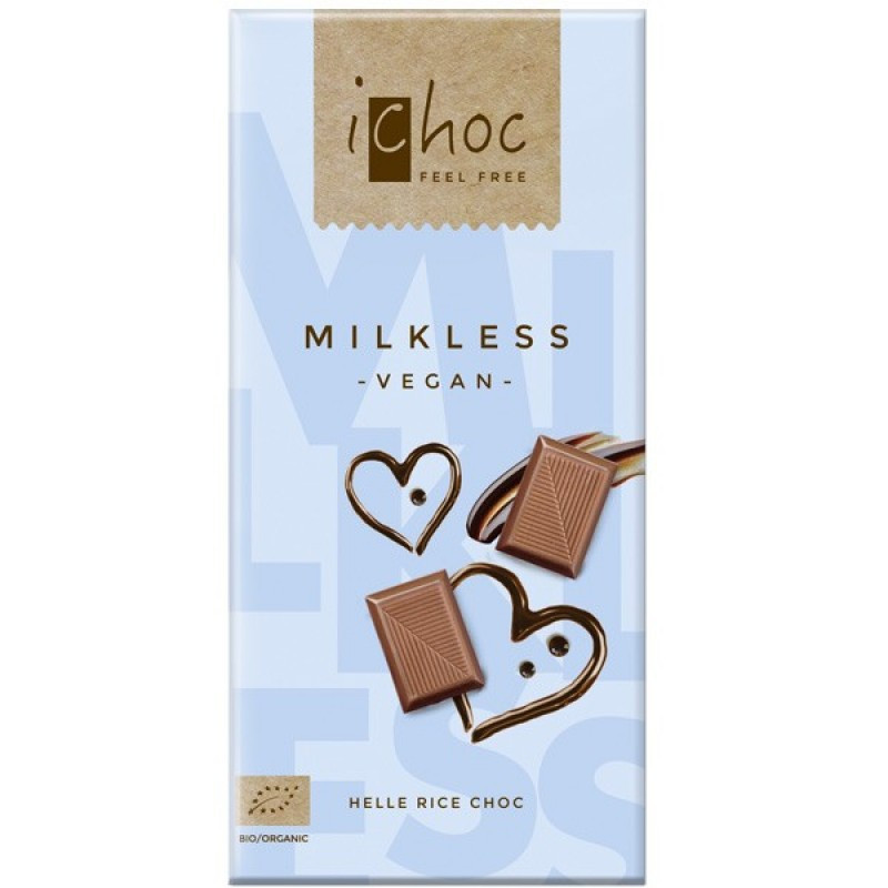 ichoc VEGAN Chocolate Bar Milkless Milchocolate 80g - 2.82 Oz -  myGermanCandy.Com