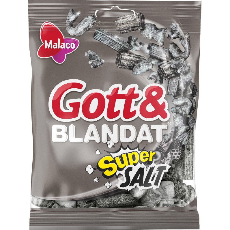 krabbe med uret Ass Malaco Super Salt Mixture of soft salted licorice Bag of 240g - 8.47Oz -  myGermanCandy.Com