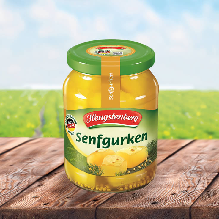Hengstenberg Senfgurken German Mustard Pickles Gherkins 370ml 12.50