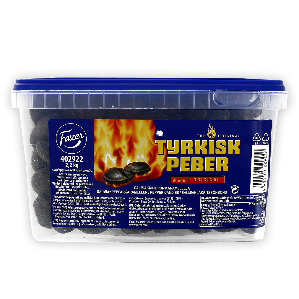 Fazer Tyrkisk Peber Original 2.2kg - 77 oz Biggest Box - myGermanCandy.Com