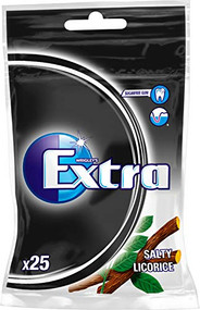Extra Gum Salty Licorice XYLITOL Sugar Free Chewing Gum sykurlaus - to go Bag of 35g - 1.2oz (25pcs)