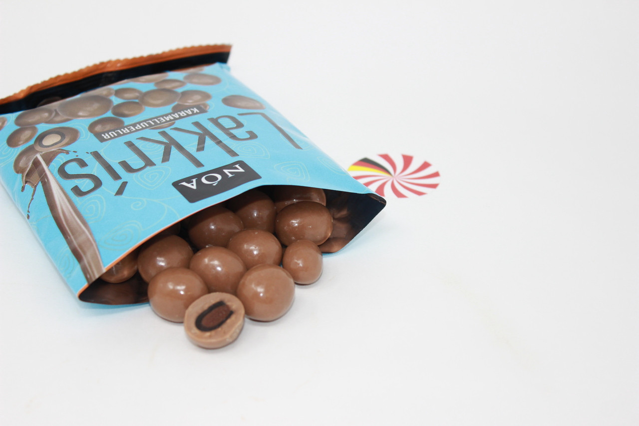 Iceland Karamelluperlur Lakkris Chocolate Licorice Caramel Balls 125g