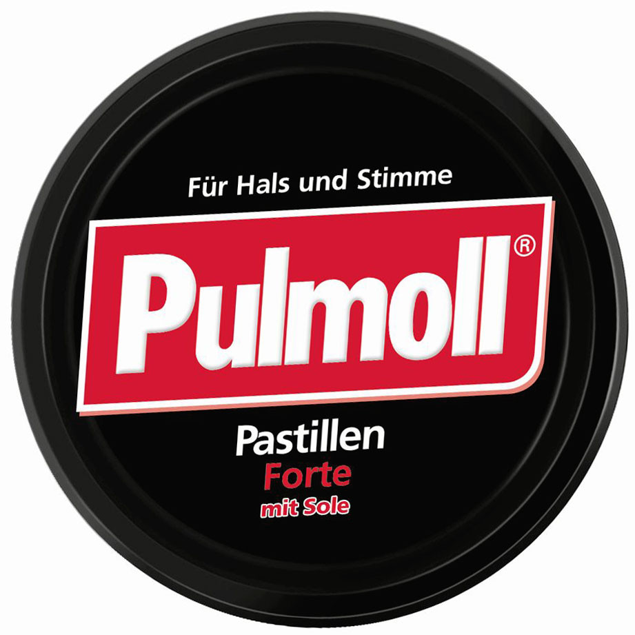 Pulmoll Black Forte, German throat and cough drops, 75g - 2.6 Oz 2 go tin