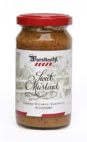 BBD 08/16/2022 Wurstkuchl Sweet Mustard - original Wurstkuchl süßer Senf 6.7 oz 200ml 190g Jar