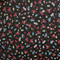 Tiny red  and blue floral on black