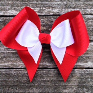 The Elizabeth- Red & White Large Bow and Mini Bow LMB100