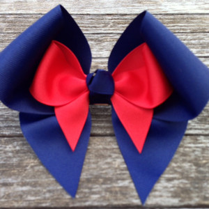 The Elizabeth- Navy & Red Large Bow and Mini Bow LMB100