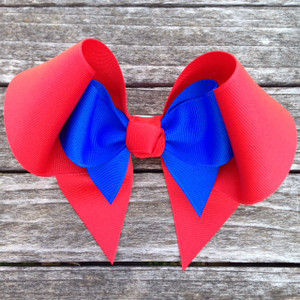 The Elizabeth- Red & Royal Large Bow and Mini Bow LMB100