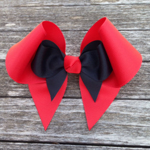 The Elizabeth- Red & Black Large Bow and Mini Bow LMB100