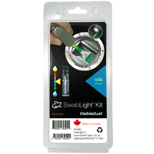 EZ SwabLight Kit - Sensor Clean Green Vswabs has everything you need to safely clean wet contamination stains from digital camera sensors.