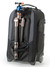 Tripod attached to front of bag with handle retracted