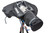 Top view of Hydrophobia DM 300-600 v3.0 rain cover attached to camera on a tripod.