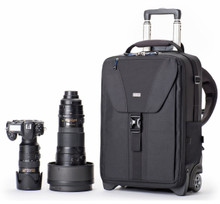 Rolling DSLR Camera Backpack Airport TakeOff v2.0 pictured with camera lenses (gear not included).